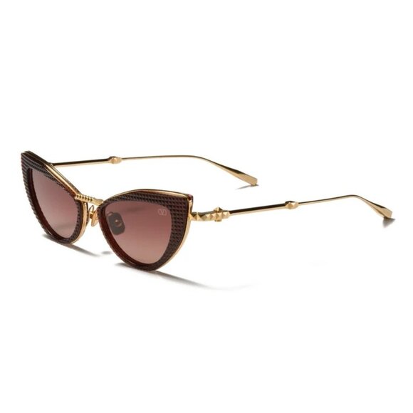 NEW VALENTINO SUNGLASSES GOLD RED WOMEN EYEWEAR VALENTINO VIII VLS-102C